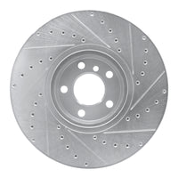 R1 Concepts R1 02-06 BMW X5 Front Left Drilled & Slotted Silver Brake Rotor