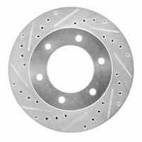 R1 Concepts R1 01-04 Honda Passport Front Left Drilled & Slotted Silver Brake Rotor