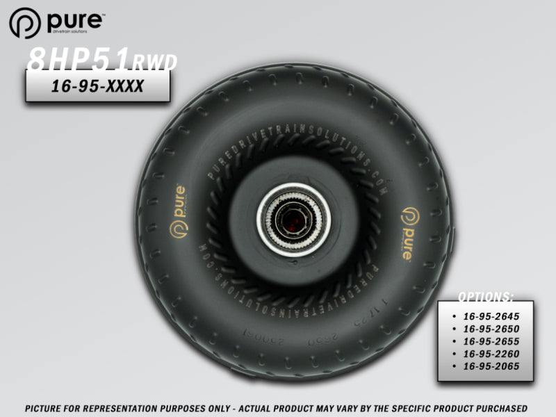Pure Drivetrain Solutions Pure Drivetrain 8HP51 High Performance Billet Race Torque Converter - 22/60 Stator - RWD