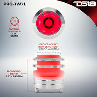 DS18 2.3in Super Bullet Tweeter 100 Watts RMS 1in Titanium Vc 4 ohm RGB LED Lights