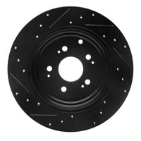 R1 Concepts R1 06-14 Honda Ridgeline Rear Right Drilled & Slotted Black Brake Rotor