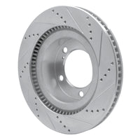 R1 Concepts R1 17-21 Toyota Land Cruiser Front Left Drilled & Slotted Silver Brake Rotor