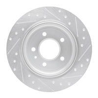 R1 Concepts R1 87-92 BMW 735I Rear Left Drilled & Slotted Silver Brake Rotor