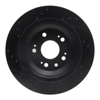 R1 Concepts R1 05-12 Acura RL Rear Right Drilled & Slotted Black Brake Rotor