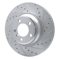 R1 Concepts R1 02-08 BMW 750LI Front Right Drilled & Slotted Silver Brake Rotor