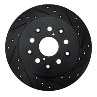 R1 Concepts R1 98-10 Lexus GS400 Rear Right Drilled & Slotted Black Brake Rotor