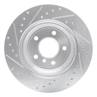 R1 Concepts R1 04-10 BMW 528I Rear Right Drilled & Slotted Silver Brake Rotor