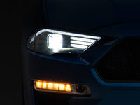 Raxiom 18-23 Ford Mustang GT EcoBoost LED Projector Headlights- Black Housing (Clear Lens)