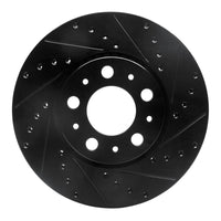 R1 Concepts R1 99-09 Volvo S60 Front Right Drilled & Slotted Black Brake Rotor