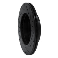 R1 Concepts R1 94-96 Nissan 240SX Front Left Drilled & Slotted Black Brake Rotor