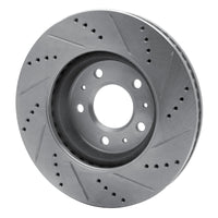 R1 Concepts R1 03-08 Cadillac CTS Front Left Drilled & Slotted Silver Brake Rotor