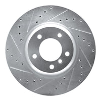 R1 Concepts R1 06-13 BMW 135IS Front Left Drilled & Slotted Silver Brake Rotor