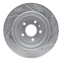 R1 Concepts R1 14-19 Chevrolet Corvette Rear Left Drilled & Slotted Silver Brake Rotor