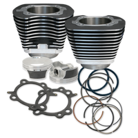 S&S Cycle 07-17 BT 106in Big Bore Cylinder Kit - Wrinkle Black