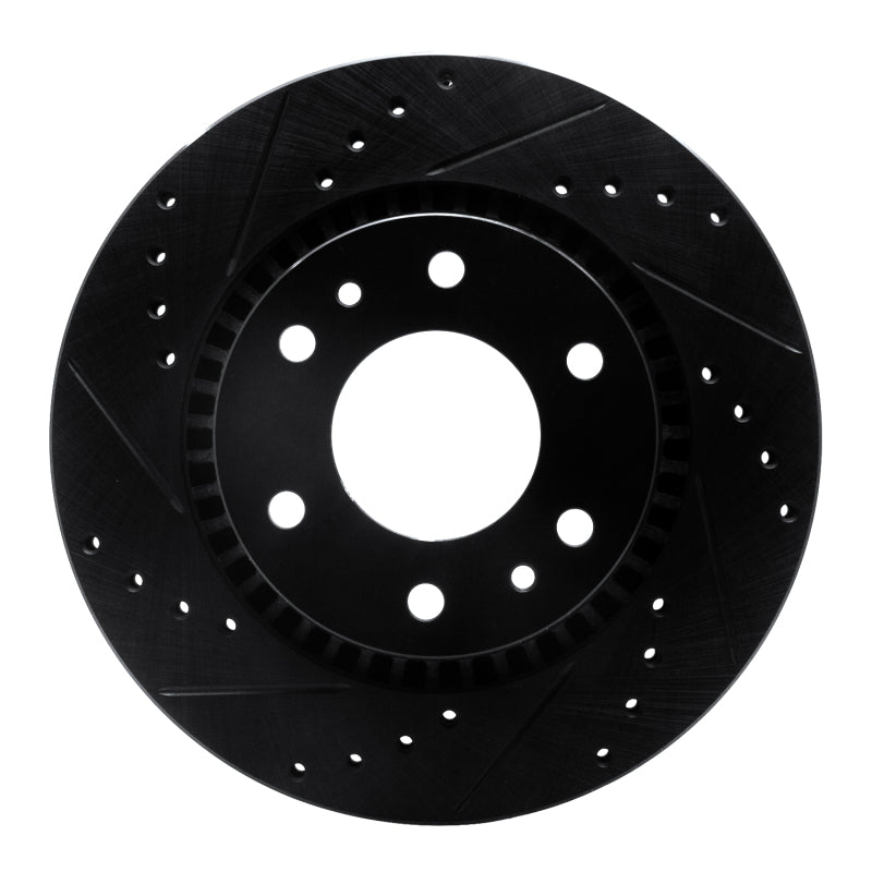 R1 Concepts R1 06-09 Buick Rainier Front Left Drilled & Slotted Black Brake Rotor