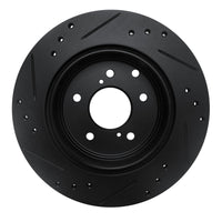 R1 Concepts R1 89-96 Nissan 300ZX Rear Right Drilled & Slotted Black Brake Rotor