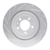 R1 Concepts R1 05-11 Cadillac STS Rear Right Drilled & Slotted Silver Brake Rotor
