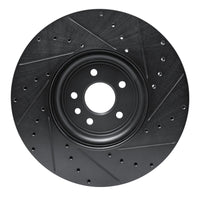 R1 Concepts R1 16-24 Jaguar XF Front Left Drilled & Slotted Black Brake Rotor