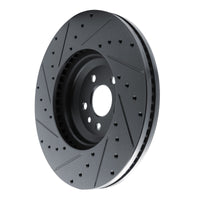 R1 Concepts R1 20-25 Jaguar E-Pace Front Right Drilled & Slotted Black Brake Rotor