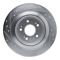 R1 Concepts R1 2021-2025 Acura TLX Rear Right Drilled & Slotted Silver Brake Rotor
