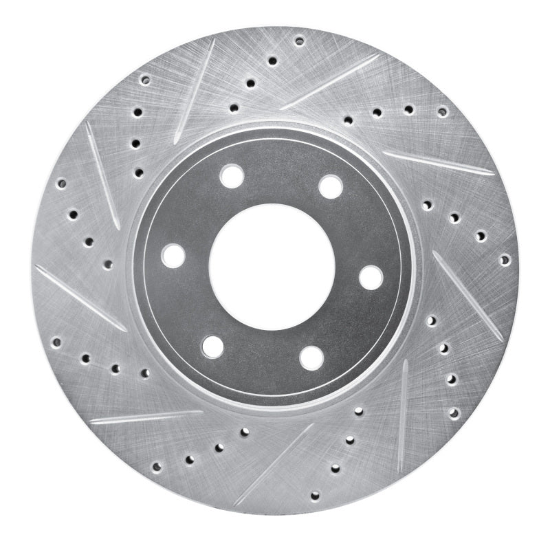 R1 Concepts R1 06-09 Chevrolet Trailblazer Front Left Drilled & Slotted Silver Brake Rotor