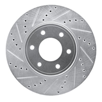 R1 Concepts R1 06-09 Chevrolet Trailblazer Front Left Drilled & Slotted Silver Brake Rotor