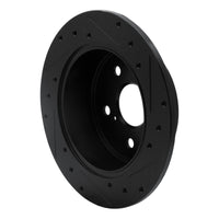 R1 Concepts R1 2012-2018 Lexus ES300H Rear Left Drilled & Slotted Black Brake Rotor