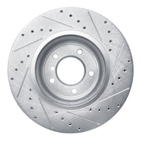 R1 Concepts R1 09-16 BMW Z4 Front Left Drilled & Slotted Silver Brake Rotor
