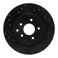 R1 Concepts R1 03-08 Infiniti G35 Rear Left Drilled & Slotted Black Brake Rotor