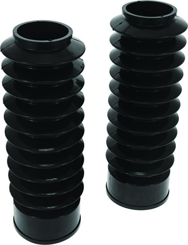 Bikers Choice 49MM Black Long Fork Boots Extended 8.75in / Collapsed 3.5in (Pair)