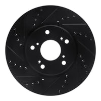 R1 Concepts R1 13-22 Honda Accord Coupe Front Left Drilled & Slotted Black Brake Rotor
