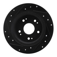 R1 Concepts R1 05-17 Honda Accord Rear Right Drilled & Slotted Black Brake Rotor