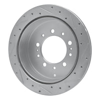R1 Concepts R1 17-21 Toyota Land Cruiser Rear Left Drilled & Slotted Silver Brake Rotor