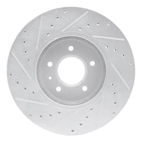 R1 Concepts R1 09-11 Cadillac STS Front Right Drilled & Slotted Silver Brake Rotor