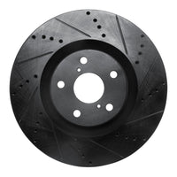 R1 Concepts R1 09-11 Lexus GS350 Right Front Drilled & Slotted Black Brake Rotor