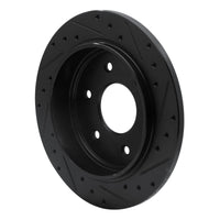 R1 Concepts R1 04-15 Infiniti QX56 Rear Left Drilled & Slotted Black Brake Rotor
