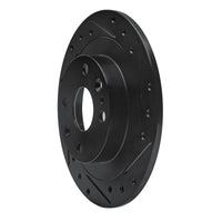R1 Concepts R1 1990-2003 Ford Escort Rear Right Drilled & Slotted Black Brake Rotor
