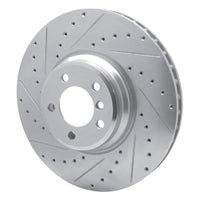 R1 Concepts R1 07-08 BMW ALPINA B7 Front Left Drilled & Slotted Silver Brake Rotor