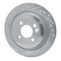 R1 Concepts R1 09-14 Mini Cooper Clubman Rear Left Drilled & Slotted Silver Brake Rotor