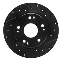 R1 Concepts R1 11-15 Honda CR-Z Rear Right Drilled & Slotted Black Brake Rotor