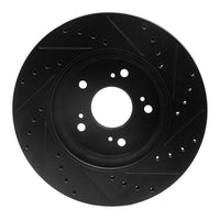 R1 Concepts R1 07-16 Acura RDX Front Left Drilled & Slotted Black Brake Rotor