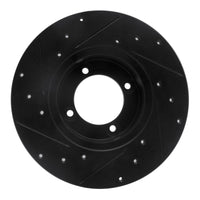 R1 Concepts R1 70-73 Nissan 240Z Front Right Drilled & Slotted Black Brake Rotor