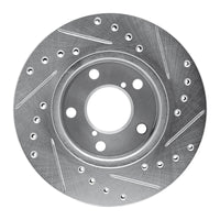 R1 Concepts R1 93-96 Subaru Impreza Front Left Drilled & Slotted Silver Brake Rotor