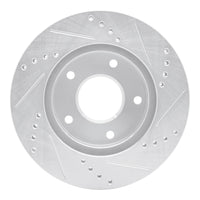 R1 Concepts R1 1997-2005 Chevrolet Blazer Front Left Drilled & Slotted Silver Brake Rotor