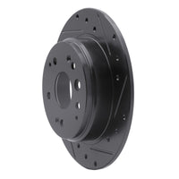 R1 Concepts R1 99-11 Acura TL Rear Right Drilled & Slotted Black Brake Rotor
