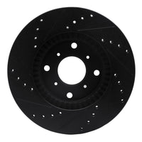R1 Concepts R1 92-96 Honda Prelude Front Right Drilled & Slotted Black Brake Rotor
