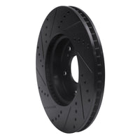 R1 Concepts R1 13-22 Honda Accord Coupe Front Right Drilled & Slotted Black Brake Rotor