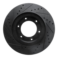 R1 Concepts R1 93-97 Lexus LX450 Front Right Drilled & Slotted Black Brake Rotor