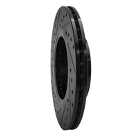 R1 Concepts R1 93-06 Infiniti G20 Front Right Drilled & Slotted Black Brake Rotor