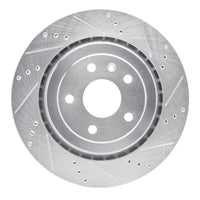 R1 Concepts R1 14-19 Chevrolet Corvette Rear Right Drilled & Slotted Silver Brake Rotor